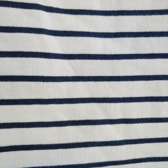 Theory Women's Aprine K_Classic Stripe Knit Top Off Shoulder Contemporary Sz M - Picture 3 of 9